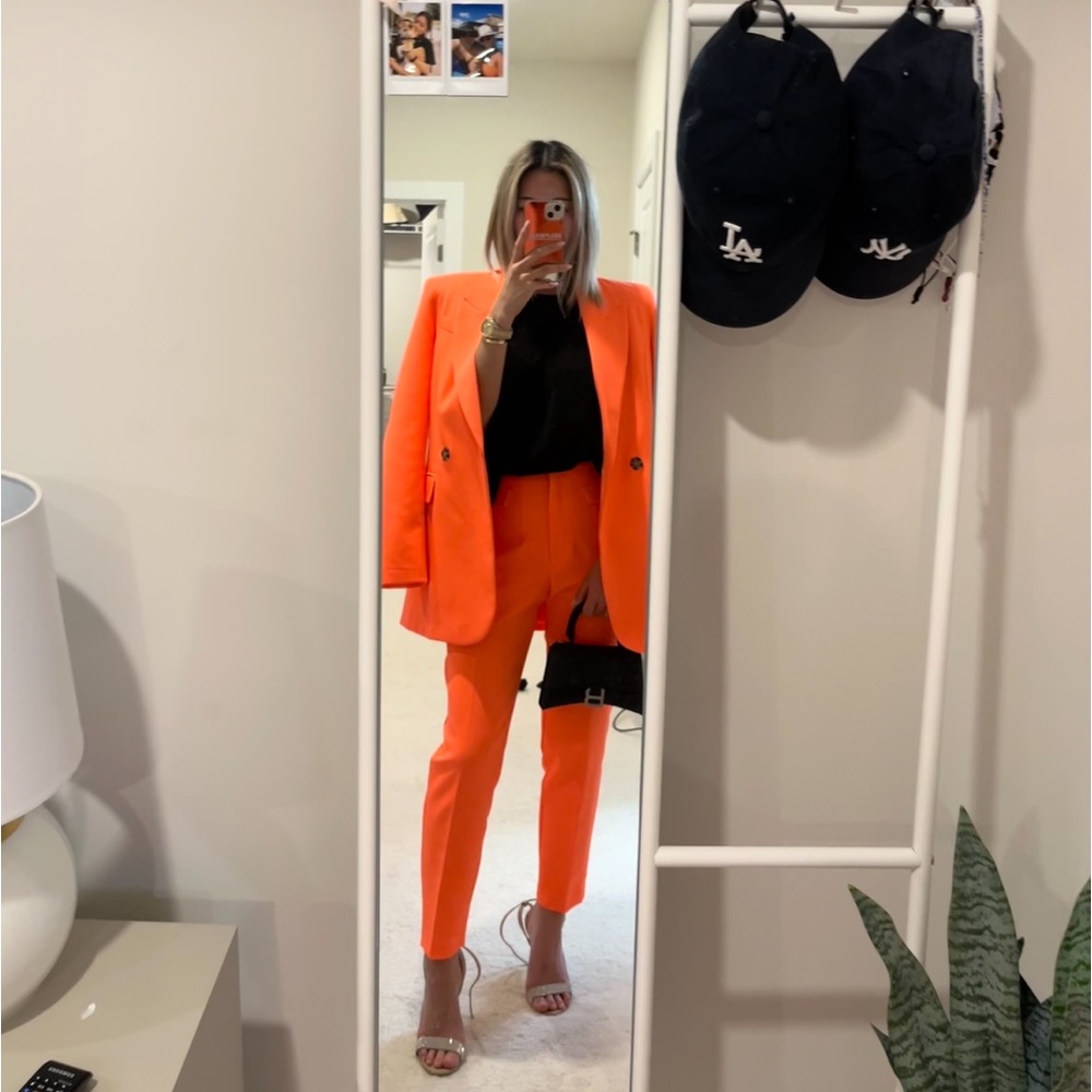 River Island Coral Blazer + Trousers Set